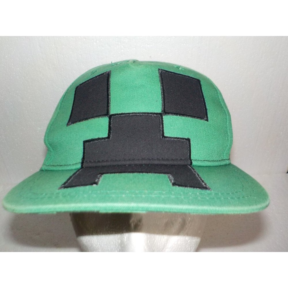 Minecraft Mojang Jinx TNT Ball Cap Hat Snapback Green Black Checkered #7613